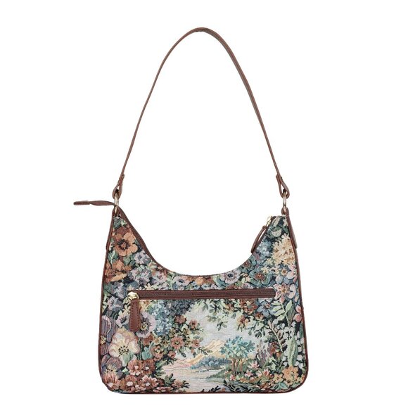 Botanical Pattern Tapestry Fabric Hobo Bag For Women | Shoulder Sling Bag - Picture 9 of 9
